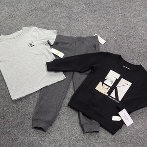 Calvin Klein Kids Grey and Black Bottoms Set